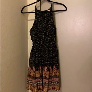 Francesca’s Black Printed High Neck Dress